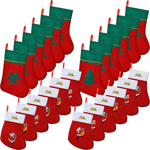 24 Darab a Karácsony Mini Harisnya Karácsonyi Kártya Harisnya Hópehely Asztali Tartót karácsonyfa Ezüst Birtokosai Kis Piros