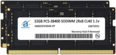 Adamanta 64 gb-os (2x32GB) Kompatibilis az ASUS TUF Játék F15 FX507 DDR5 4800MHz PC5-38400 SODIMM 2Rx8 CL40 1.1 v 262 Pin