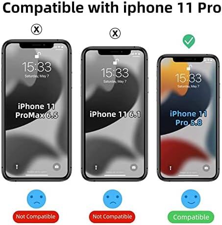Tigowos Mágneses tok iPhone 11 Pro-Ügyben [10FT-Grade Csepp Tesztelt & Kompatibilis MagSafe] Áttetsző Anti-Ujjlenyomat Anti