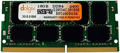 DOLGIX 16GB DDR4 2400MHz PC4-19200 2Rx8 Dual Rank 1.2 V CL17 260-Pin Laptop Ram SODIMM Memória Modul Frissítés