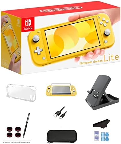 Nintendo Kapcsoló Lite - Sárga Játék Konzol extra Külső 64 gb-os Tároló, LCD Érintőképernyő, Beépített Plus Vezérlő, WiFi,