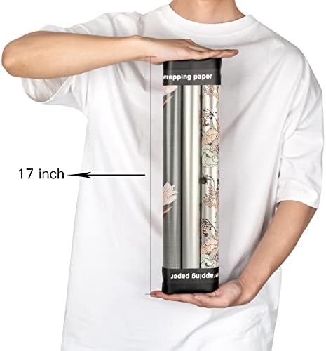 MAYPLUSS Csomagolópapír-Tekercs - Mini Roll - 17 hüvelyk X 120 Per inch roll - 3 Különböző Ezüst Design (42.3 négyzetméter.ft.ttl)
