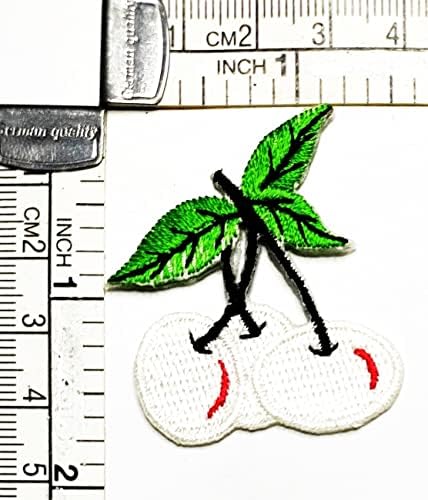 Kleenplus 3pcs. Mini Fehér Cseresznye Hímzett Vasalót Varrni a Patch Fashion Arts Gyümölcs Rajzfilm Matrica Foltok a Jelmez