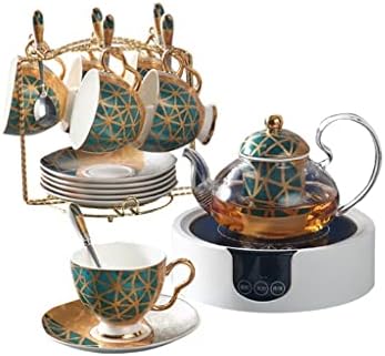 GANFANREN aranykor porcelán Virág Tea Csésze Kerámia Csésze Haza Délutáni Tea Set Fűtött Üveg Virág Teáskanna