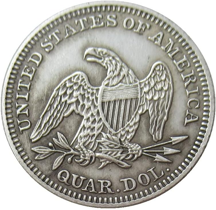 Egyesült ÁLLAMOK 25 Cent Zászló 1849 Ezüst Bevonatú Replika Emlékérme