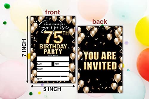 75 Szülinapi Meghívó - Fekete-Arany Szülinapi Meghívót - Születésnapi Meghívót Ötletek Felnőtt Nő, illetve Férfi - 20 Fill-in