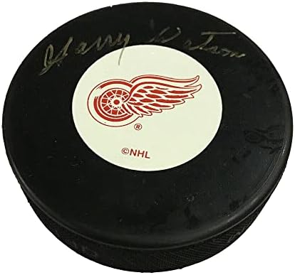 HARRY WATSON aláírt Detroit Red Wings Puck - Dedikált NHL Korong