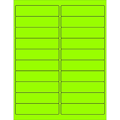 A hajó Most Ellátási SNLL177GN Szalag Logikai Négyszög Címkék Lézer 4 x 1 Fluoreszkáló Zöld (Pack 2000)
