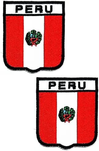Kleenplus 2db. 2.6X2.3 INCH. Peru Zászló Foltok Zászló Jelkép Jelmez Egységes Taktikai Katonai Hímzett Rátétes Javítás Dekoratív