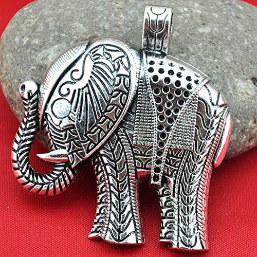 Egyedi Ezüst Nagy Elefánt Antik Varázsa Medálok DIY Kiegészítő, Ékszer Készítés, 2db