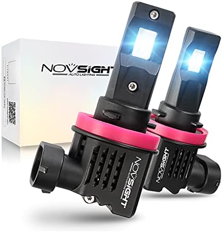 NOVSIGHT H11/H9/H8 LED Fényszóró Izzók, 12000 Lumen Gépjármű-LED Fényszóró Magas/Alacsony Gerenda Ventilátor, 6500K Fehér