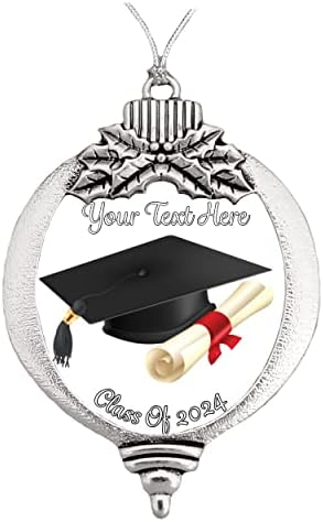 Osztály 2024 Ezüst Karácsonyi Dísz, Ajándék Érettségi Diplomás Hóember Hópehely Izzó Személyre szabott Válassza ki A Szöveg