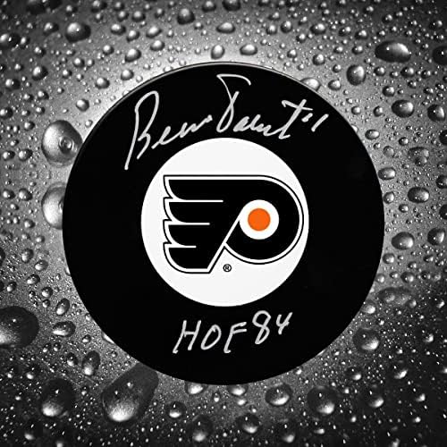 Bernie Szülő Philadelphia Flyers HOF Dedikált Puck - Dedikált NHL Korong