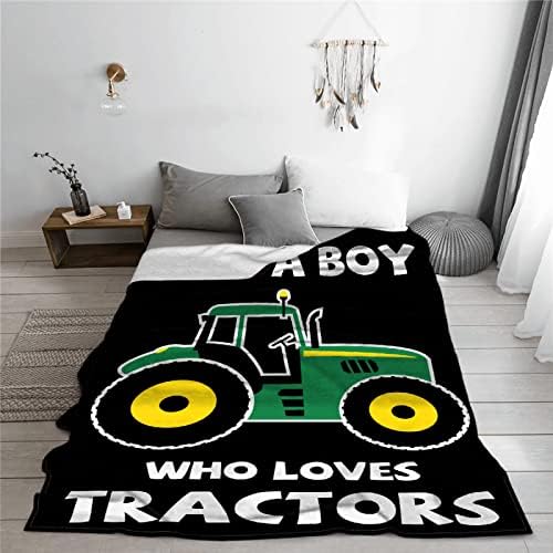 Csak Egy Fiú, Aki Szereti a Traktorok Flanel Takarót, Könnyű, Kényelmes, Puha & Meleg Micro-Fleece Ágy Kanapé a nappaliban