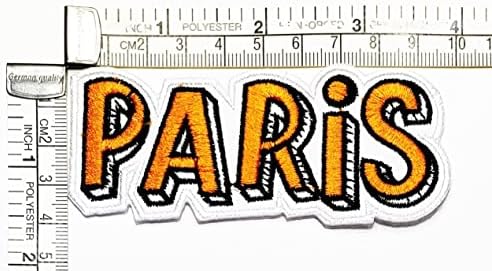 Kleenplus 2db. Párizs Franciaország francia Varrni Vas a Hímzett Foltok Szavak Levelet Aranyos Narancssárga Párizs Matrica