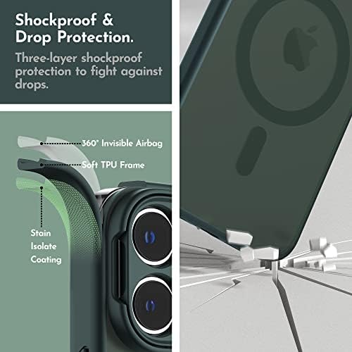 Niunisi Mágneses tok iPhone 14 Pro Esetben 6.1-Es (2022), Slim Kitámasztó Képernyő Védő Kompatibilis Magsafe Ütésálló Áttetsző