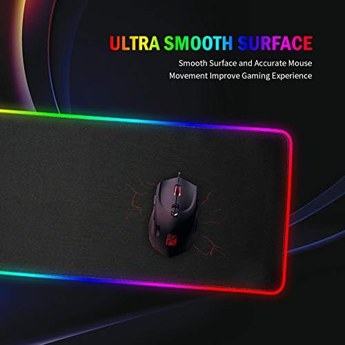 Aoibox RGB Gaming Mouse Pad, LED Puha Extra Kibővített Nagy Egér Pad 14 Világítási Mód 2 Fényerő, Vízálló, Anti-Csúszásmentes,