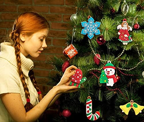 12db Karácsonyi Díszek a Kis karácsonyfa Díszítés Válogatott Műanyag Agyag Szobrocska Díszek, karácsonyfa Lógó Díszek