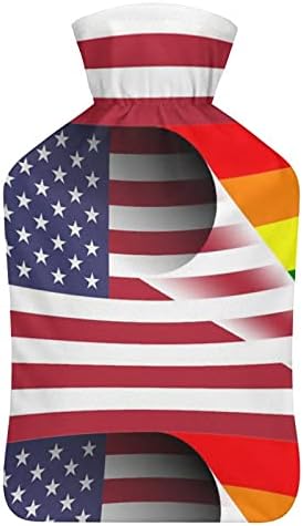 Amerikai Zászló LGBTQ Büszkeség Szivárvány Lobogó Forró vizes Palackot 1000ml Puha Fedél Kivehető Forró Hideg Csomag a Víz