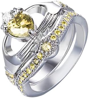 Eljegyzési Gyűrűk, a Nők Ajándék Fehér Eljegyzési Ékszert Vágott Kő Gyűrű Luxus Esküvői Kézzel készített Gyűrűk, Aranyos,