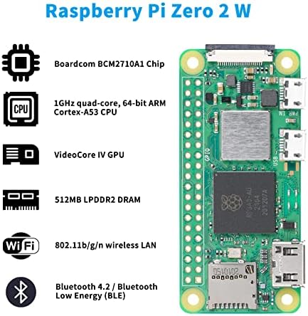RasTech Raspberry Pi Nulla 2 W Testület RP3A0 Ötször Gyorsabb 512MB SDRAM 1GHz-es 64 bites ARM Cortex-A53 Processzor, Támogatja