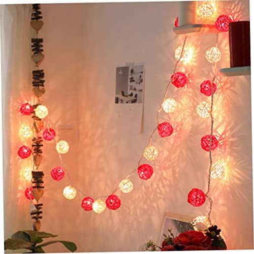 AEIOFU Led String Led Lámpák Rattan Labdát String Lámpák Akkumulátor Beltéri tündérfény 4m 20led Karácsonyi Dekoráció Fény