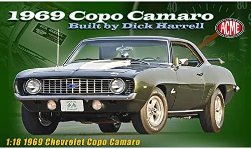 1969-Es Chevy Copo Camaro Sötét Zöld Találkoztam. w/Fehér Csuklyás & Zöld Belső által Épített Dick Harrell Kft Ed 864 db