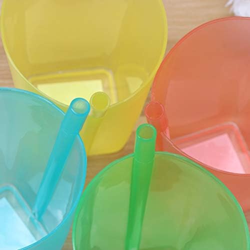 MAGICLULU 4db Kupa Beépített Szalma Műanyag Víz Csőrös Csésze Konténerek Tej Szalma Poharakból isszák Gyerekeknek (Random