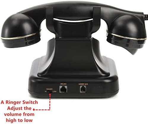 Peohud Retro Vezetékes Telefon, Klasszikus Vezetékes Asztal Telefon, Vintage Régimódi Tárcsa Gombot Telefon Újrahívás Funkció