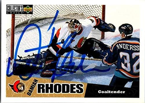 Autogramot Raktár 652173 Damian Rhodes Dedikált Jégkorong Kártya - Ottawa Senators, - FT- 1996 Felső szinten Szám 186