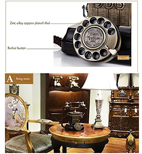 LIUZH Antik Telefon, Klasszikus Vintage, Vezetékes Telefon Európai Vezetékes Telefon, Dekoratív Rotary Dáil Lógó Fülhallgató
