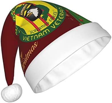 101st Airborne Division Vietnami Veterán Vicces Felnőttek Plüss Télapó Sapka Karácsonyi Kalap Női & Férfi Karácsonyi Ünnepi