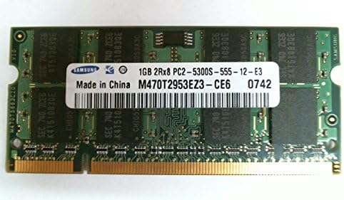 1GB 200p PC2-5300 CL5 16c 64x8 DDR2-667 SODIMM T004, Samsung, BJV, M470T2953EZ3-CE6