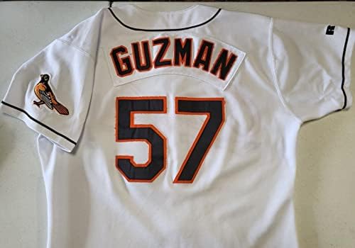 Juan Guzman Baltimore Orioles 57 Játék Használt Fehér Russell Jersey Hiteles - MLB Meccset Használt Mezek