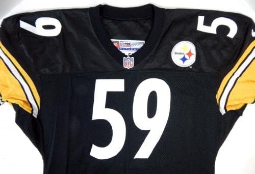 1998 Pittsburgh Steelers 59 Játék Kibocsátott Fekete Jersey 50 DP21343 - Aláíratlan NFL Játék Használt Mezek